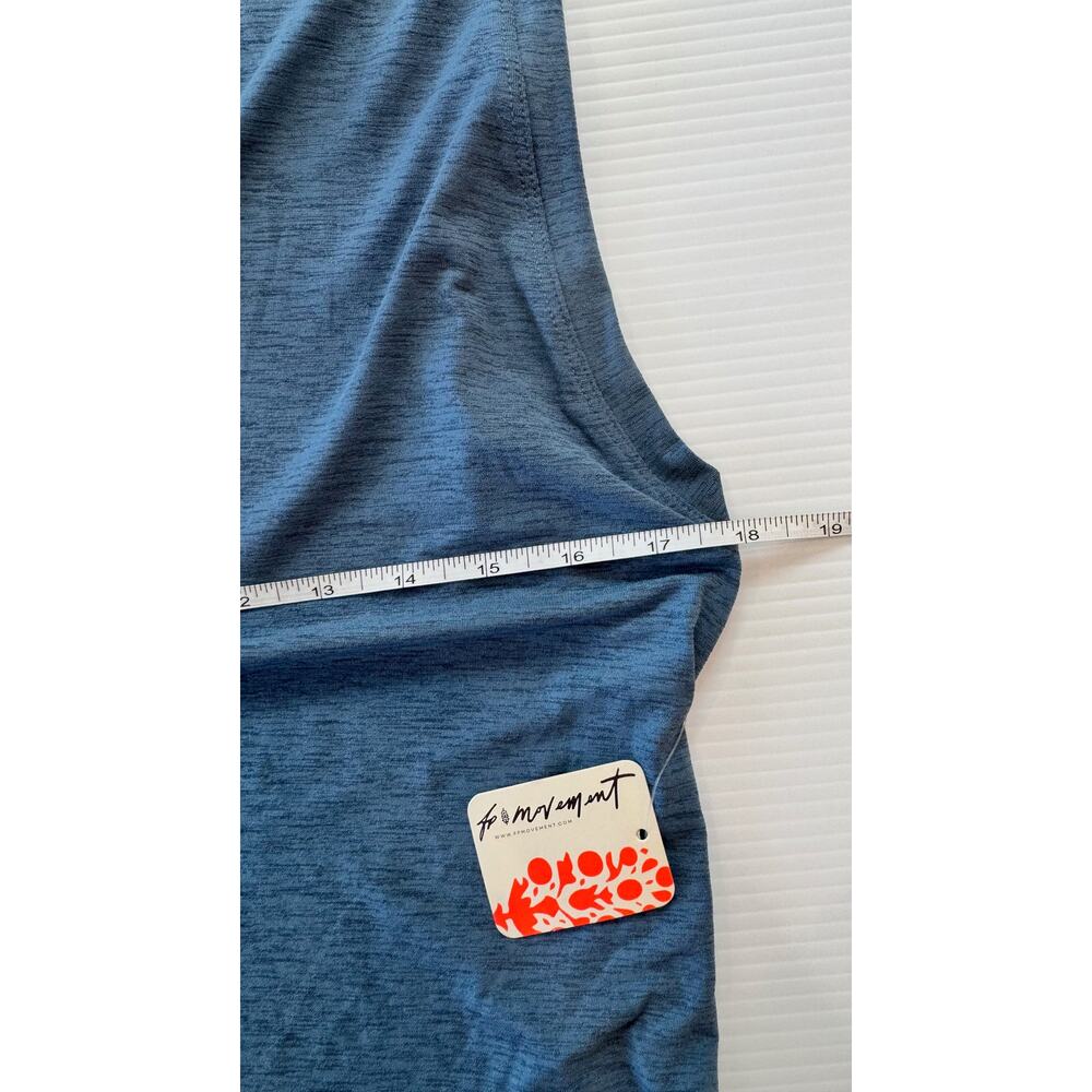Free People Movement Sport Mode Muscle Tank Large Blue NWT Athleisure Oversized - Picture 13 of 16